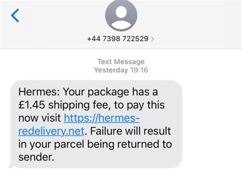 hermes phishing mails|hermes text message scam.